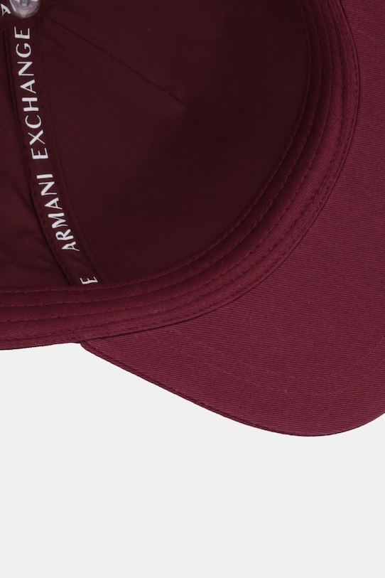 Akcesoria Armani Exchange czapka z daszkiem bawełniana XW001486.AF19099 bordowy