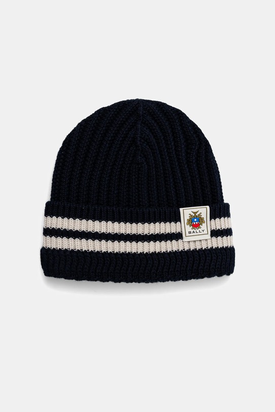 Bally czapka wełniana wełna granatowy WHA02D