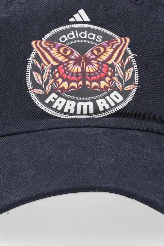 Pamučna kapa sa šiltom adidas x Farm Rio JN2681 crna AW25