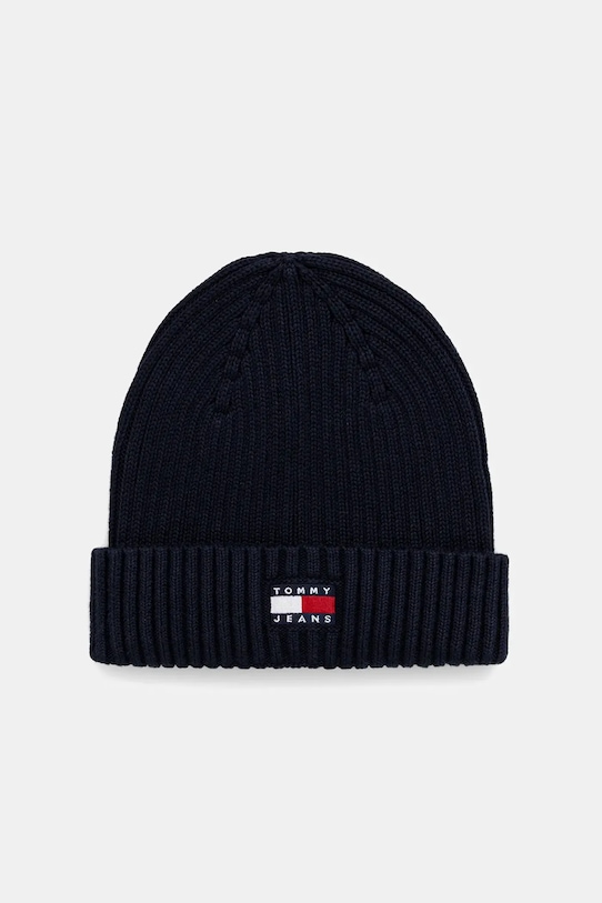 Βαμβακερό Σκούφος Tommy Jeans βαμβάκι σκούρο μπλε AW0AW17899