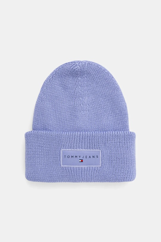 Хлопковая шапка Tommy Jeans аппликация голубой AW0AW17913