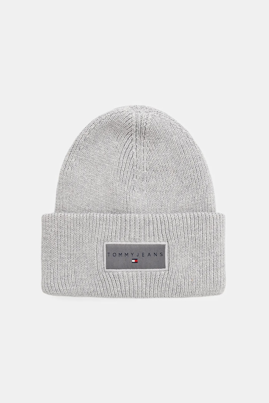 Tommy Jeans czapka bawełniana aplikacja szary AW0AW17913