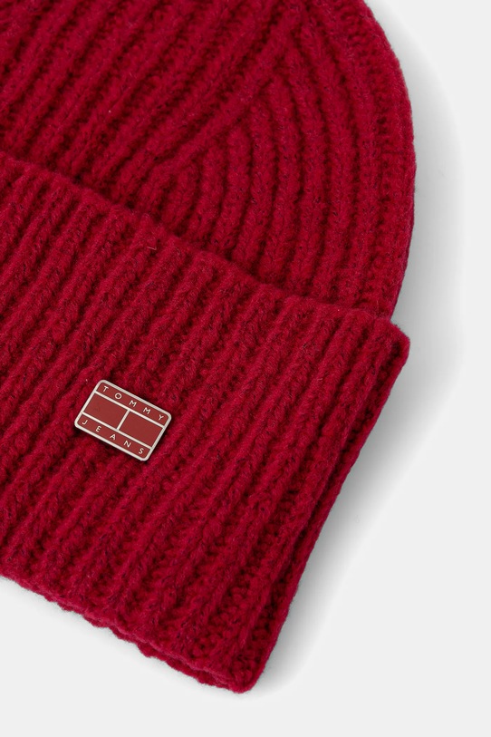 Čepice s příměsí vlny Tommy Jeans AW0AW17905 červená NC25