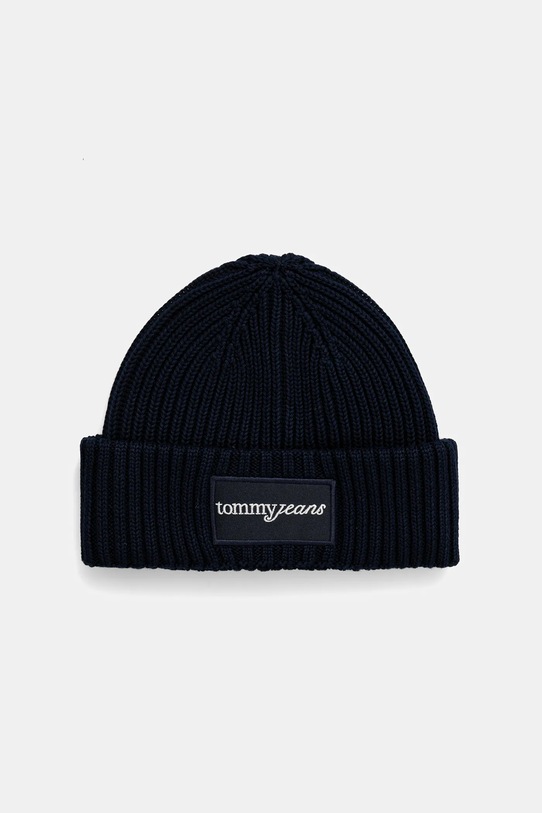 Хлопковая шапка Tommy Jeans хлопок тёмно-синий AW0AW17909