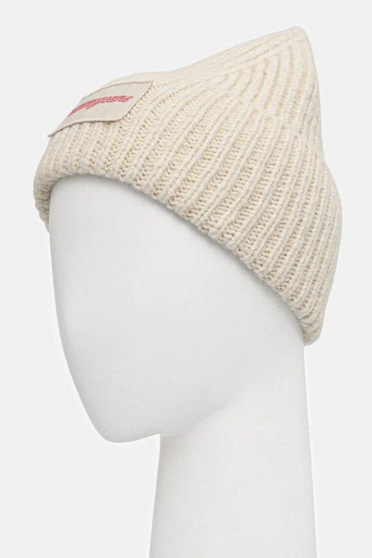 Akcesoria Tommy Jeans czapka z dodatkiem wełny AW0AW17984 beżowy