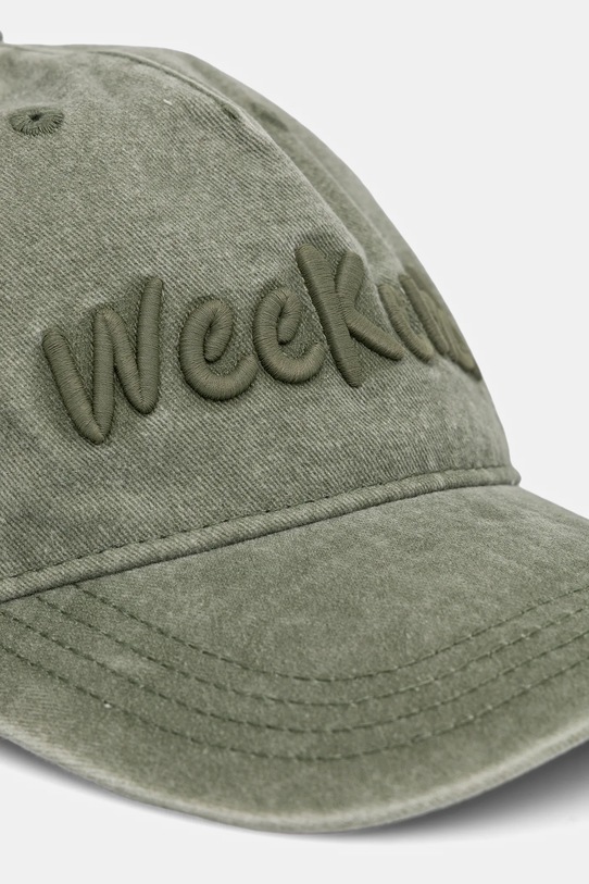 Weekend Max Mara czapka z daszkiem bawełniana BRUNO 2525576024600 zielony AW25