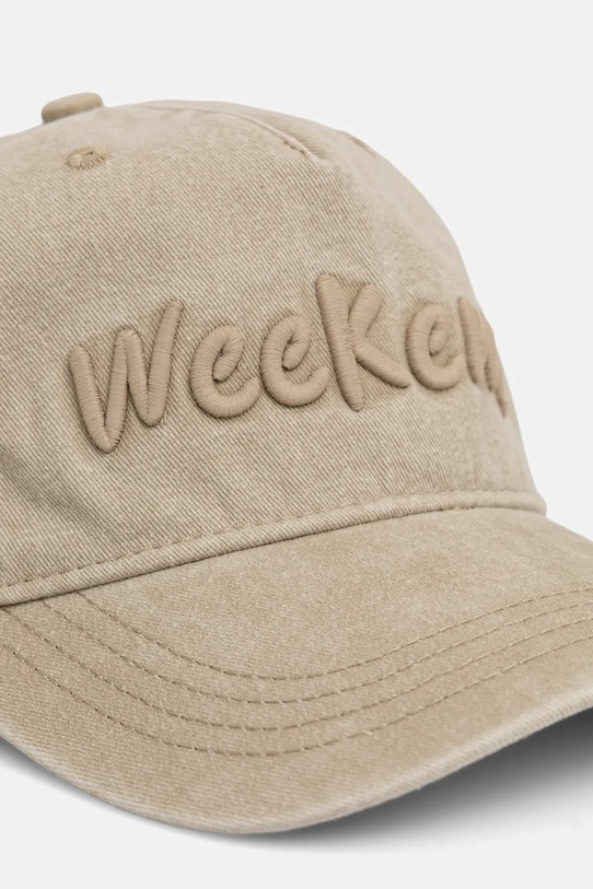 Weekend Max Mara czapka z daszkiem bawełniana BRUNO 2525576024600 beżowy AW25