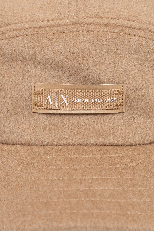 Armani Exchange czapka z daszkiem z dodatkiem wełny XW001505.AF16216 zielony