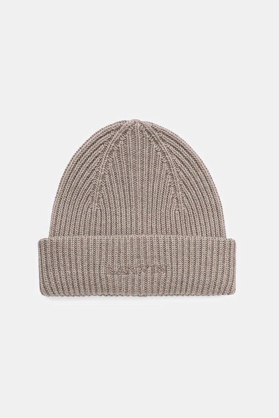 Lanvin czapka wełniana tkanina brązowy 710003812