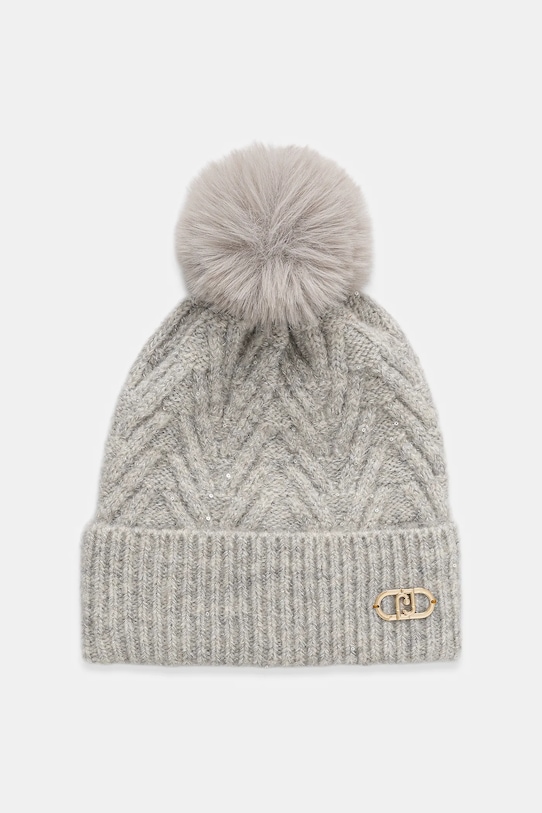 Liu Jo căciulă din amestec de lână model fin gri 2F5009.M0300