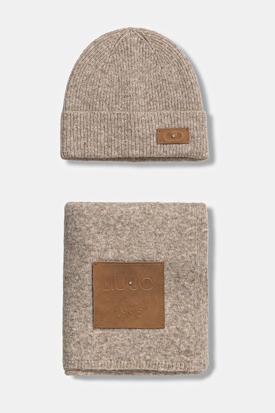 Liu Jo sciarpa e capello a maglia fine marrone 2F5014.M0300