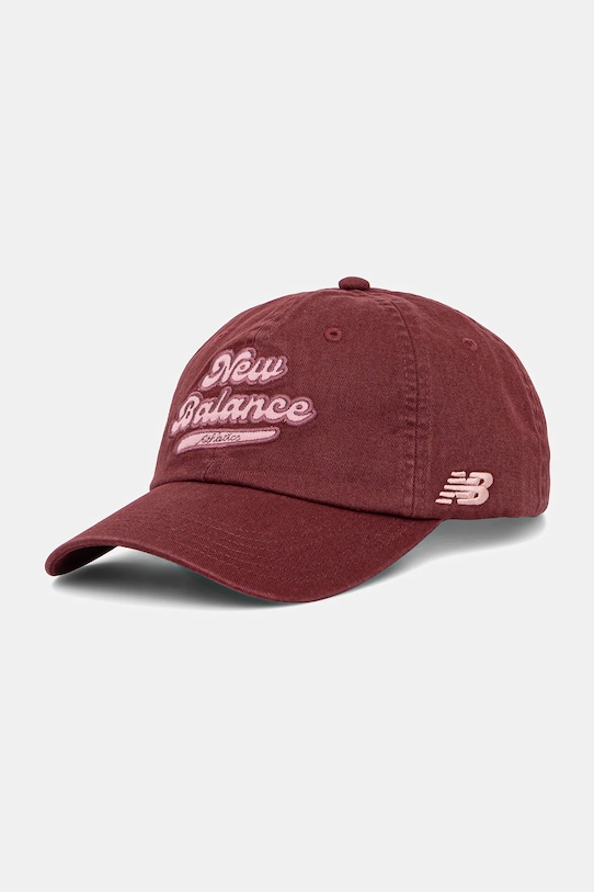 Bavlněná baseballová čepice New Balance bavlna burgundské LAH53000MHB