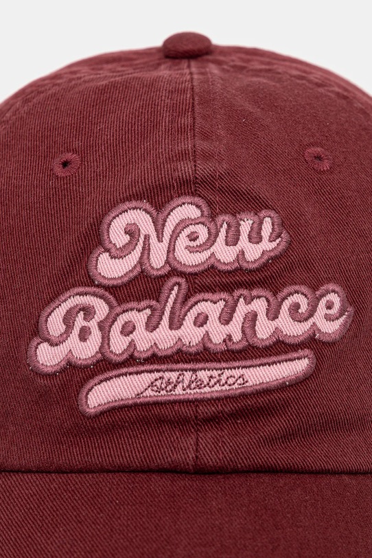 New Balance czapka z daszkiem bawełniana LAH53000MHB bordowy AW25