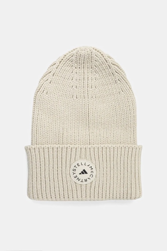 Шапка adidas by Stella McCartney средно дебел бежов JY4193