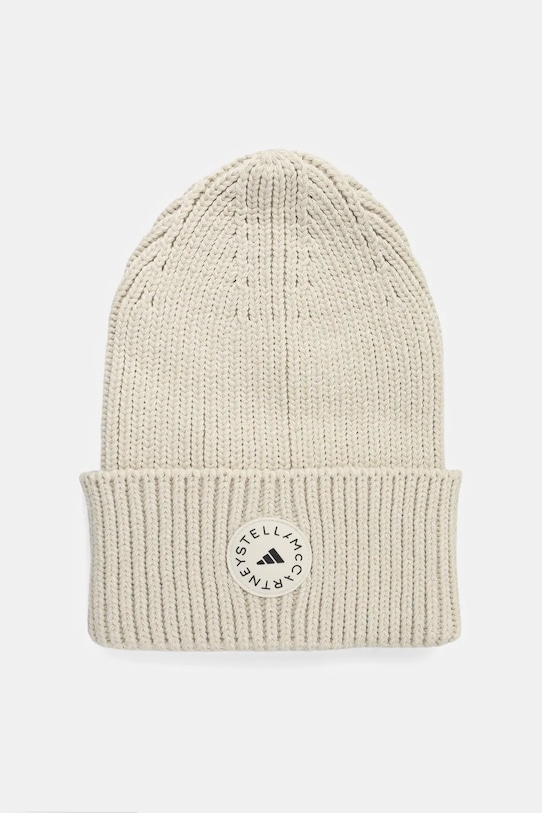 Шапка adidas by Stella McCartney средно дебел бежов JY4193