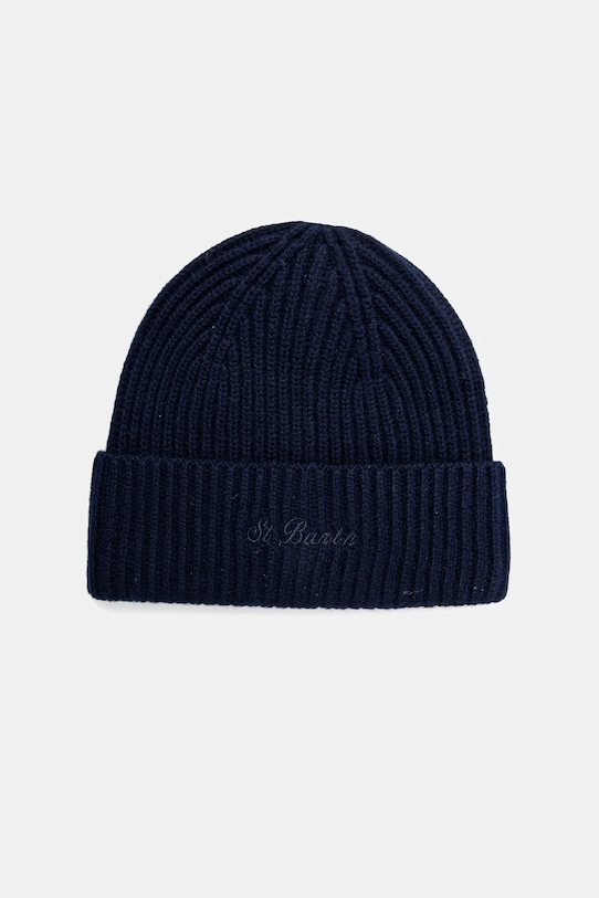 Vlnená čiapka MC2 Saint Barth vlna tmavomodrá MOS0004