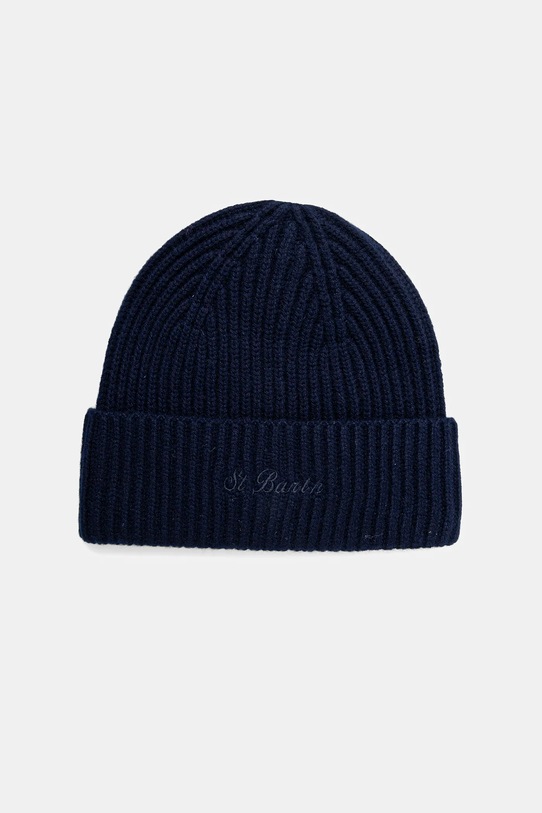 Vunena kapa MC2 Saint Barth bez uzorka mornarsko plava MOS0004