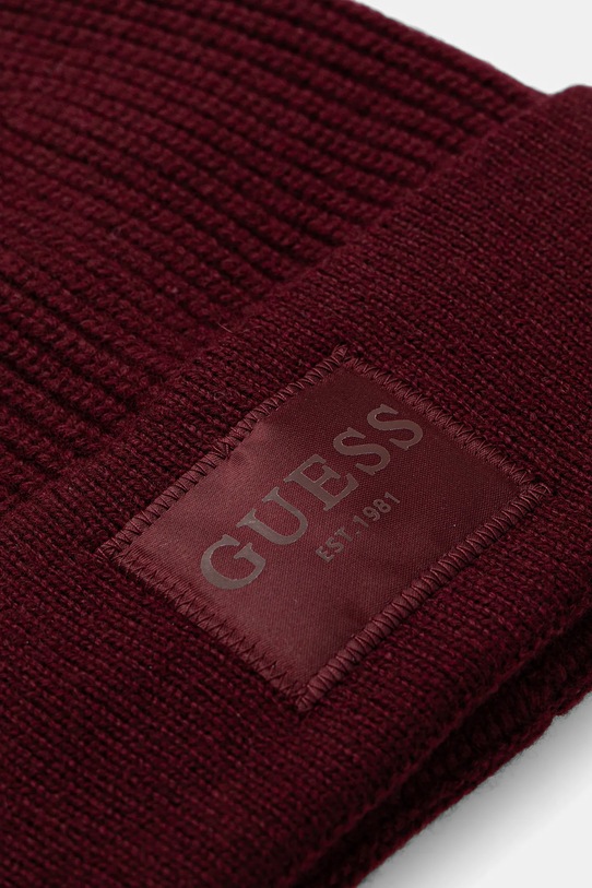 Guess czapka z dodatkiem wełny BRENTON AW5436.POL03 bordowy NC25