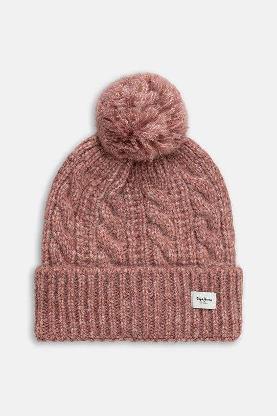 Pepe Jeans czapka z domieszką wełny z domieszką wełny różowy PL0400004