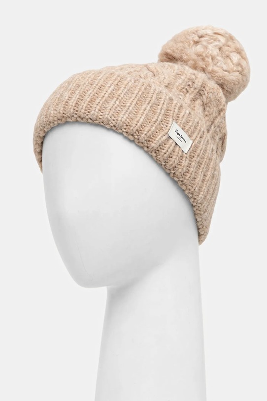 Accesorii Pepe Jeans căciulă din amestec de lână PL0400004 bej