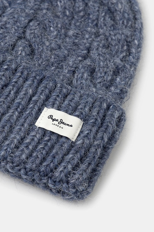 Akcesoria Pepe Jeans czapka z domieszką wełny PL0400004 niebieski