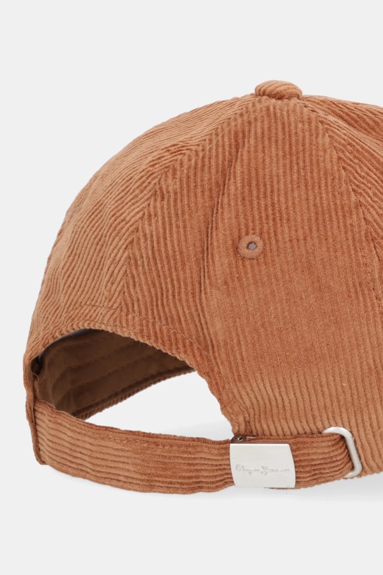 Akcesoria Pepe Jeans czapka z daszkiem sztruksowa PL0400005 brązowy