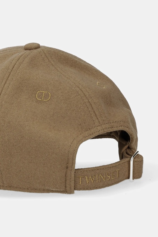 Akcesoria Twinset czapka z daszkiem wełniana 252TA4430 brązowy