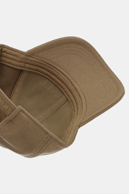 Twinset czapka z daszkiem wełniana brązowy 252TA4430