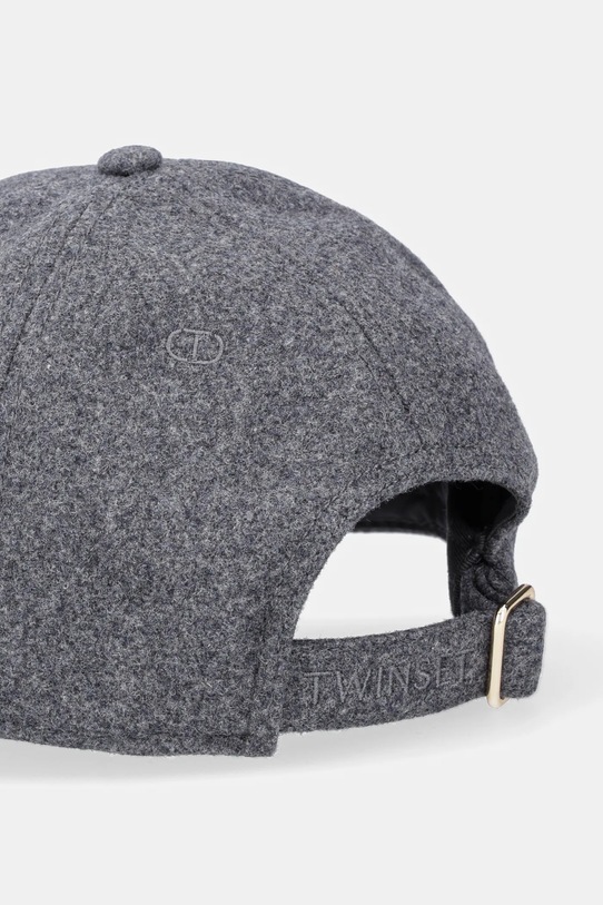 Akcesoria Twinset czapka z daszkiem wełniana 252TA4430 szary