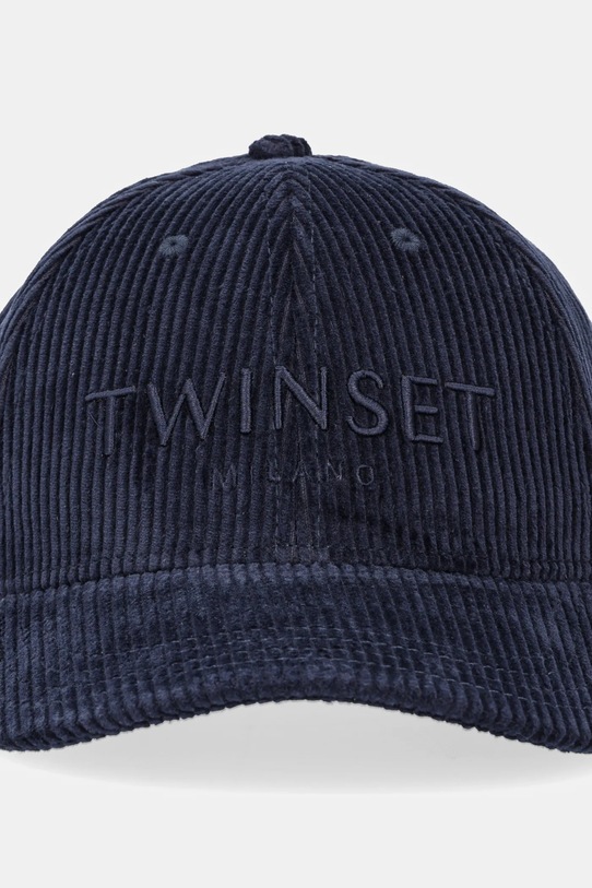Twinset czapka z daszkiem sztruksowa 252TO5440 granatowy AW25