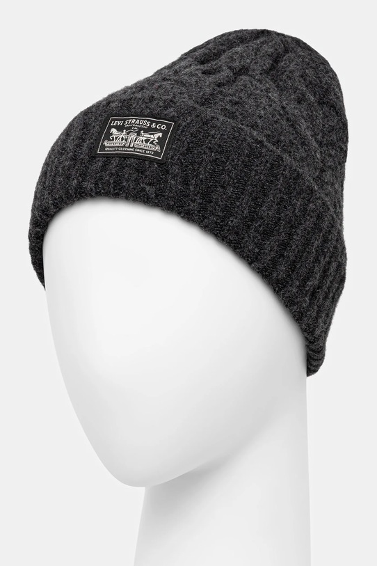 Levi's czapka z domieszką wełny 004D4 czarny AW25