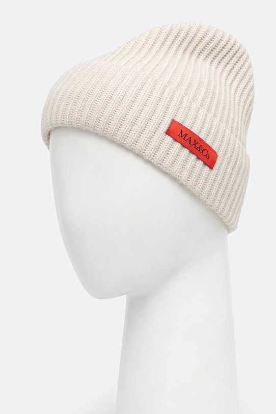 MAX&Co. czapka wełniana 2526576057200 beżowy AW25