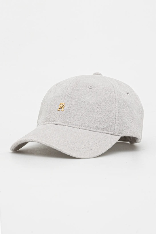 Vunena kapa sa šiltom Tommy Hilfiger Planet friendly siva AW0AW17773