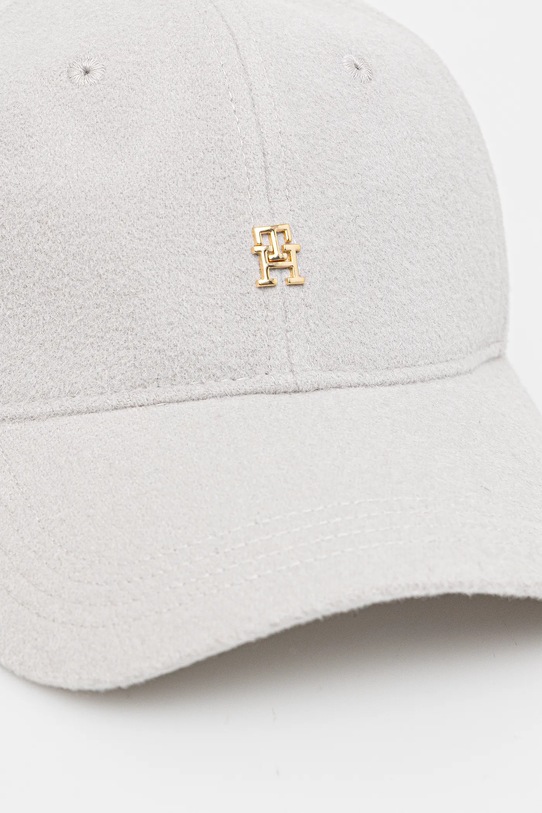 Vunena kapa sa šiltom Tommy Hilfiger AW0AW17773 siva AW25