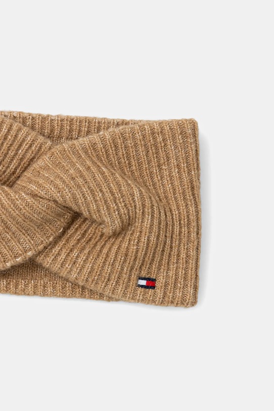 Tommy Hilfiger opaska na głowę z dodatkiem wełny AW0AW17778 beżowy AW25