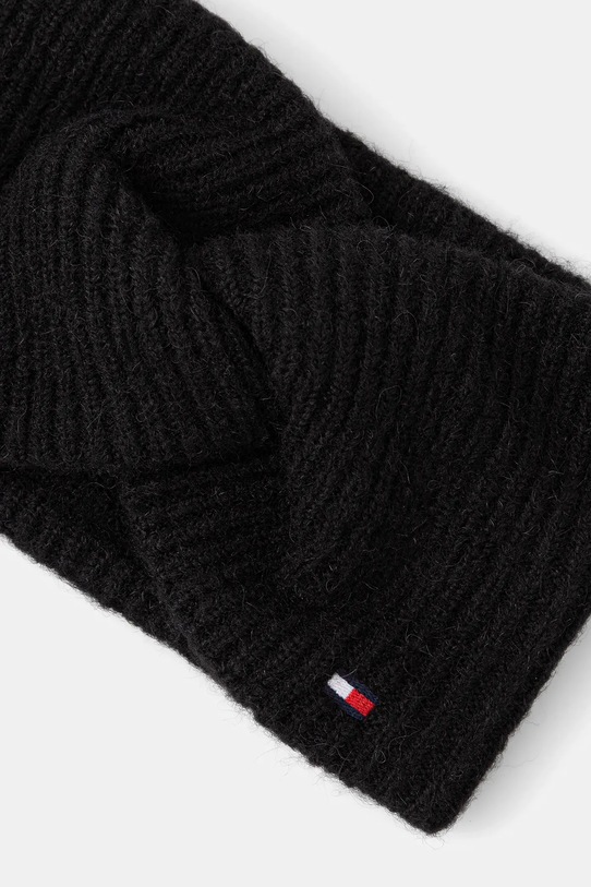 Tommy Hilfiger opaska na głowę z dodatkiem wełny AW0AW17778 czarny AW25