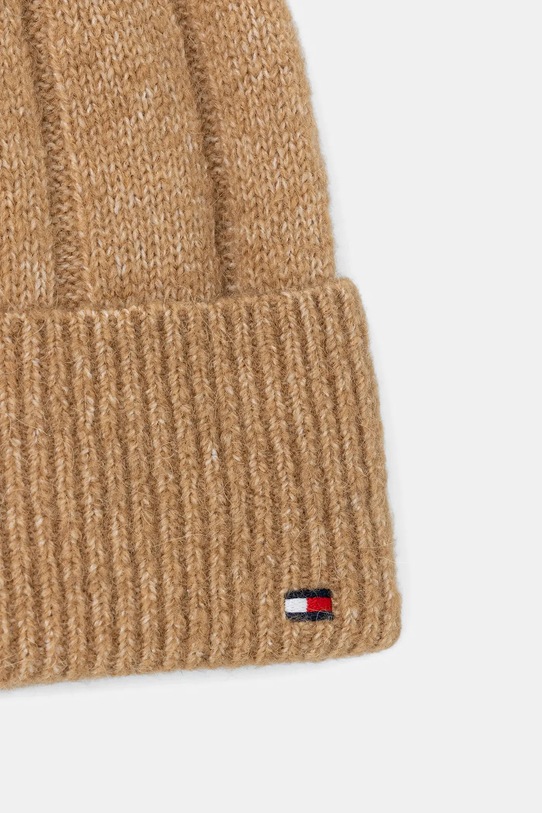 Tommy Hilfiger czapka z dodatkiem wełny AW0AW17779 beżowy AW25