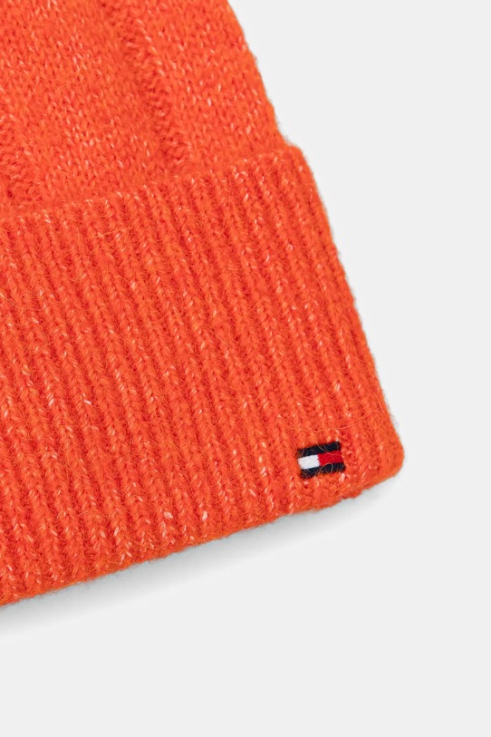Čiapka s prímesou vlny Tommy Hilfiger AW0AW17779 oranžová AW25