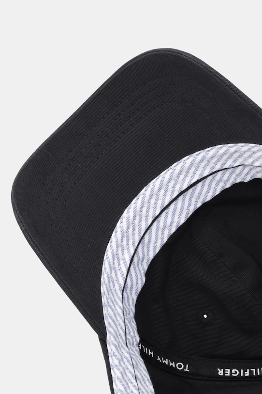 Βαμβακερό καπέλο του μπέιζμπολ Tommy Hilfiger μαύρο AW0AW17781