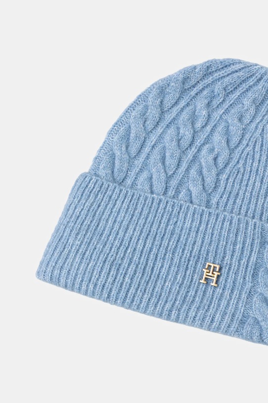 Tommy Hilfiger czapka z dodatkiem wełny AW0AW17784 niebieski AW25