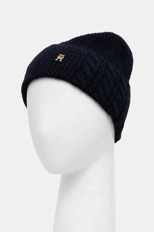 Doplnky Čiapka s prímesou vlny Tommy Hilfiger AW0AW17784 tmavomodrá