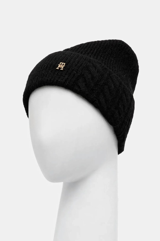 Doplnky Čiapka s prímesou vlny Tommy Hilfiger AW0AW17784 čierna