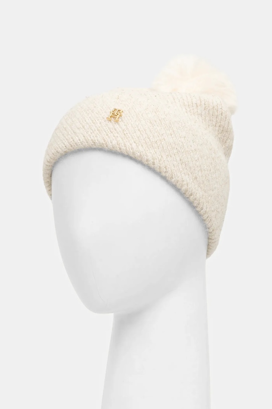 Tommy Hilfiger czapka z dodatkiem wełny AW0AW17855 beżowy AW25