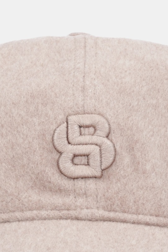 BOSS czapka z daszkiem z dodatkiem wełny 50550607 beżowy AW25