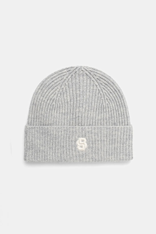 BOSS czapka wełniana wełna szary 50557673