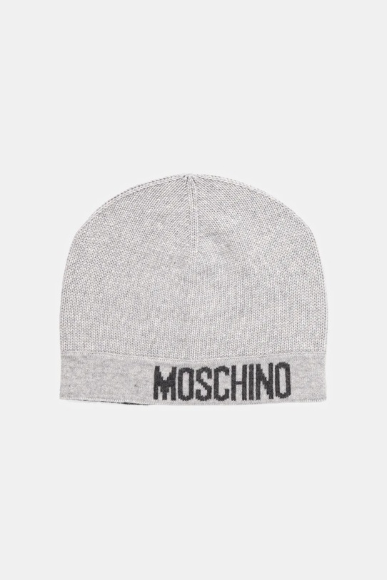 Čepice s vlnou Moschino tenká šedá M3344.65463