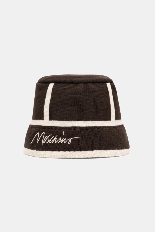Klobuk z volno Moschino z dodatkom svile rjava M3353.65460