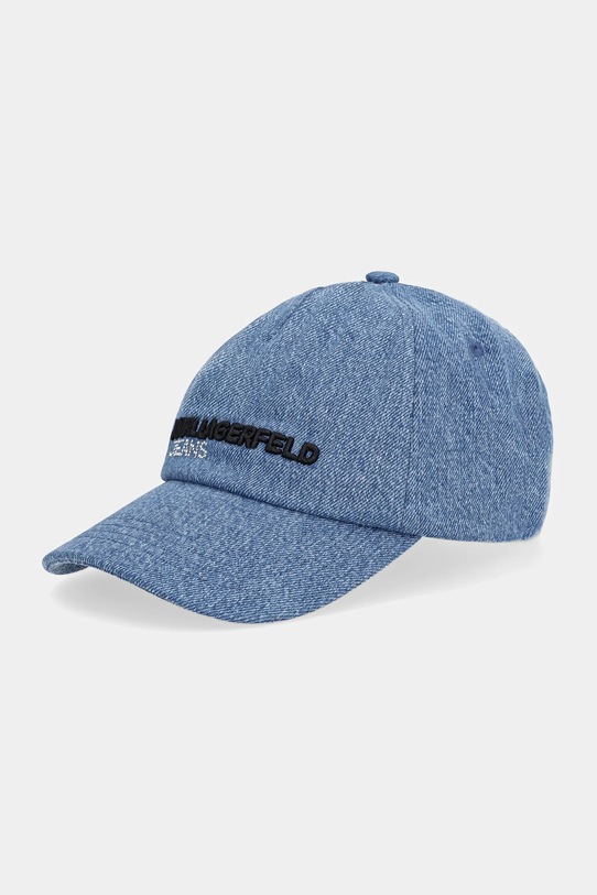 Karl Lagerfeld Jeans czapka z daszkiem bawełniana bawełna niebieski A4W33123