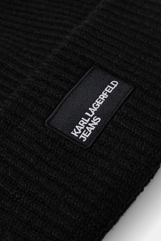 Akcesoria Karl Lagerfeld Jeans czapka z wełną A4W33079 czarny