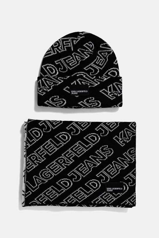 Karl Lagerfeld Jeans czapka i szalik pozostałe czarny A4W33074
